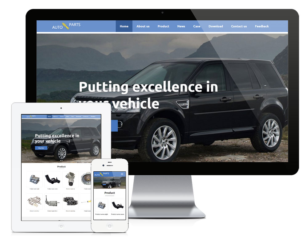 汽车配件外贸响应式英文网站模板,第1张 汽车配件外贸响应式英文网站模板,第1张