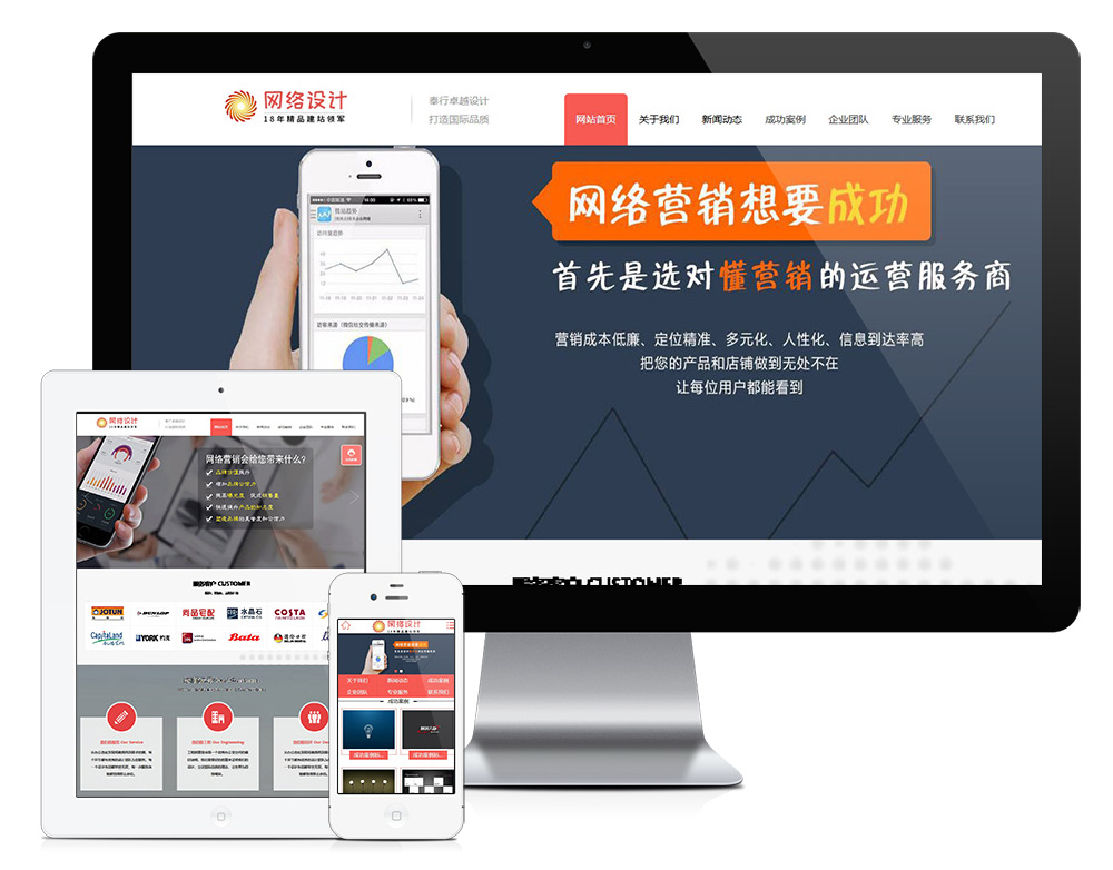 网站建设网络设计营销类网站模板,第1张