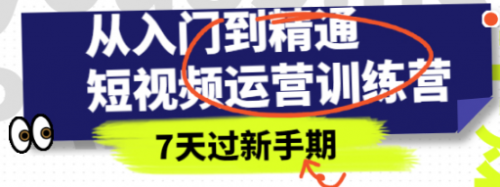 从入门到精通短视频运营训练营,理论、实战、创新,7天过新手期,视频,第1张 从入门到精通短视频运营训练营,理论、实战、创新,7天过新手期,视频,第1张