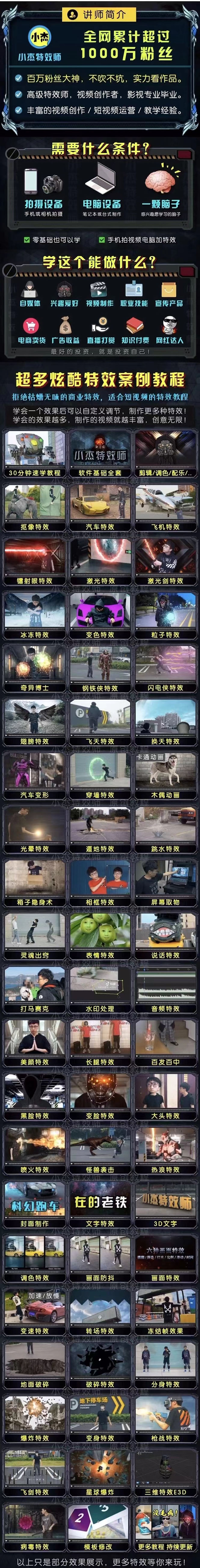 1000w粉丝大佬的特效课·从零快速学特效视频,快速入门(软件+教程+素材),视频,第2张 1000w粉丝大佬的特效课·从零快速学特效视频,快速入门(软件+教程+素材),视频,第2张