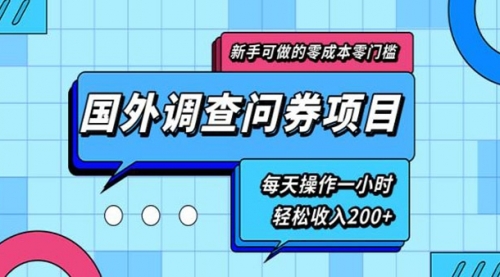 新手0成本0门槛可操作的国外调查问券项目,每天一小时轻松收入200+,赚钱,微信,支付宝,第1张 新手0成本0门槛可操作的国外调查问券项目,每天一小时轻松收入200+,赚钱,微信,支付宝,第1张