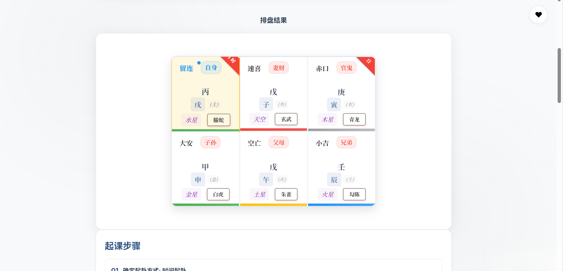 纯前端小六壬排盘工具（HTML+JS+CSS开源）,（HTML+JS+CSS开源）网站源码,第1张