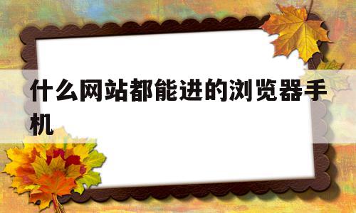 什么网站都能进的浏览器手机(有没有什么网站都能进的手机浏览器),什么网站都能进的浏览器手机(有没有什么网站都能进的手机浏览器),什么网站都能进的浏览器手机,视频,账号,百度,第1张