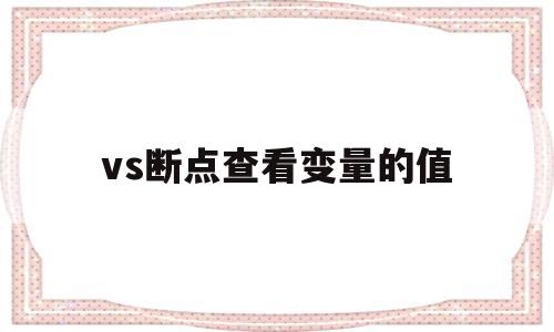 vs断点查看变量的值(vs设置断点查看变量值),vs断点查看变量的值(vs设置断点查看变量值),vs断点查看变量的值,信息,高级,第1张