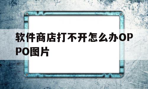 软件商店打不开怎么办OPPO图片(软件商店打不开怎么办oppo图片下载)