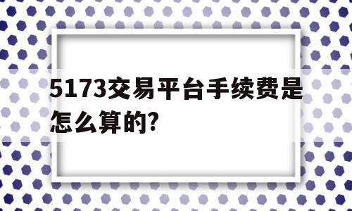 关于5173交易平台手续费是怎么算的?的信息