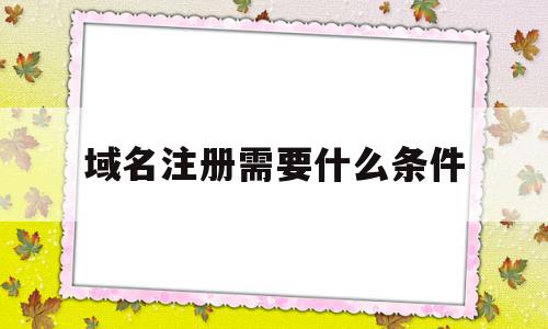 域名注册需要什么条件(域名注册需要什么条件呢)