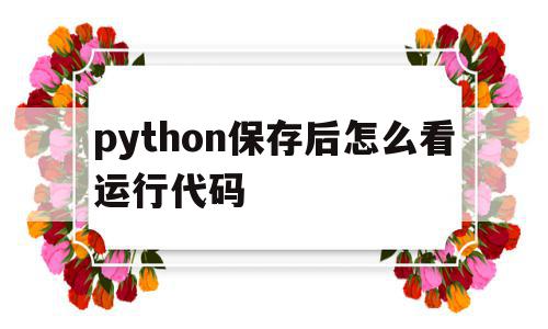 python保存后怎么看运行代码(python保存后怎么看运行代码信息),python保存后怎么看运行代码(python保存后怎么看运行代码信息),python保存后怎么看运行代码,信息,百度,安装教程,第1张
