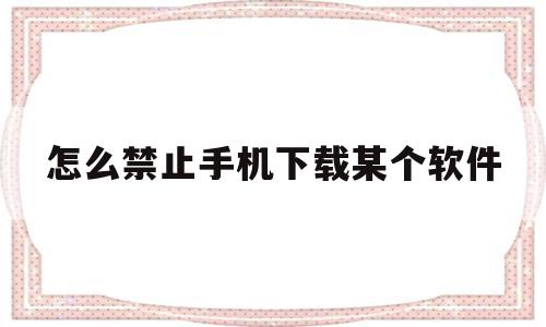 怎么禁止手机下载某个软件(怎么禁止手机下载某个软件的软件)