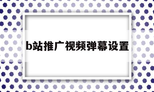 b站推广视频弹幕设置(b站的推广广告)