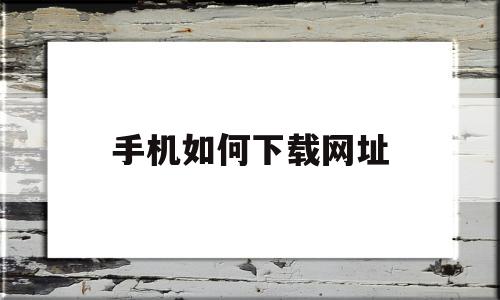 手机如何下载网址(手机如何下载网址内容)