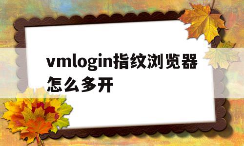vmlogin指纹浏览器怎么多开(vm指纹浏览器一个 账号能登陆几个电脑候鸟浏览器),vmlogin指纹浏览器怎么多开(vm指纹浏览器一个 账号能登陆几个电脑候鸟浏览器),vmlogin指纹浏览器怎么多开,信息,账号,浏览器,第1张