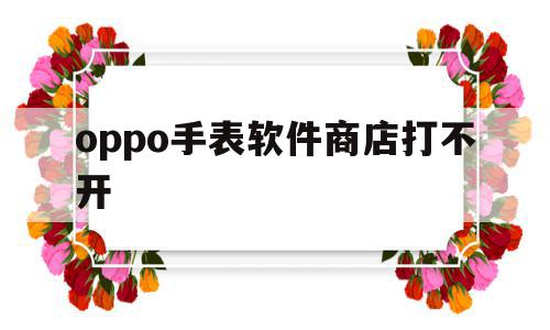 oppo手表软件商店打不开(oppo watch 软件商店)