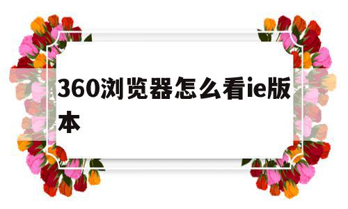 360浏览器怎么看ie版本(360浏览器怎么看ie版本是多少),360浏览器怎么看ie版本,信息,百度,浏览器,第1张 360浏览器怎么看ie版本(360浏览器怎么看ie版本是多少),360浏览器怎么看ie版本(360浏览器怎么看ie版本是多少),360浏览器怎么看ie版本,信息,百度,浏览器,第1张