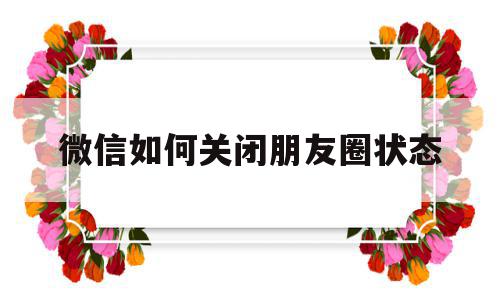 微信如何关闭朋友圈状态(微信如何关闭朋友圈状态显示),微信如何关闭朋友圈状态(微信如何关闭朋友圈状态显示),微信如何关闭朋友圈状态,文章,微信,APP,第1张