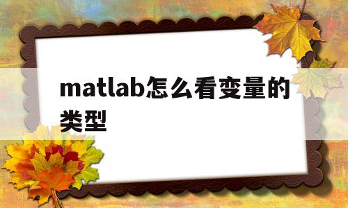 matlab怎么看变量的类型(matlab查看变量的两种方法),matlab怎么看变量的类型(matlab查看变量的两种方法),matlab怎么看变量的类型,信息,91,第1张