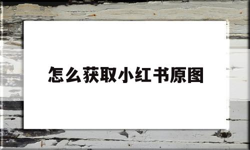 怎么获取小红书原图(怎么在小红书上找原图)