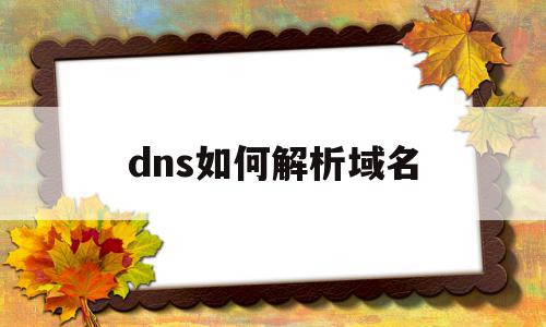 dns如何解析域名(dns怎么解析域名的),dns如何解析域名(dns怎么解析域名的),dns如何解析域名,信息,第1张