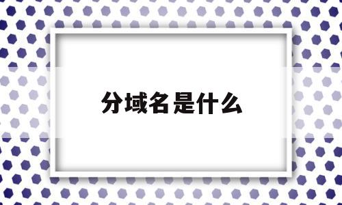 关于分域名是什么的信息