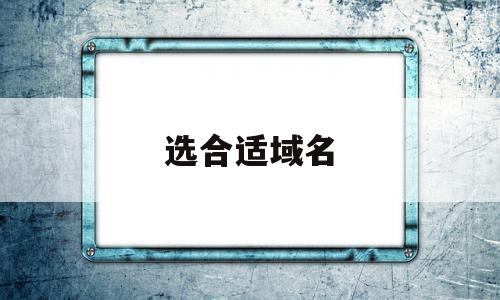 选合适域名(域名选择原则最重要的是什么)