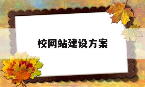 校网站建设方案(学院网站建设策划书)