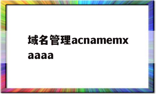 域名管理acnamemxaaaa(域名管理,按照谁主管谁负责,谁运营谁负责)