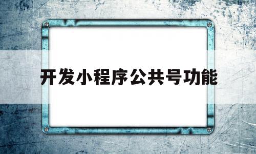 开发小程序公共号功能(公众号 小程序 开放平台)