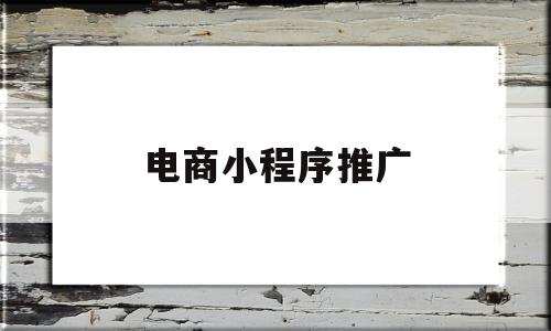 电商小程序推广(电商小程序推广方案)