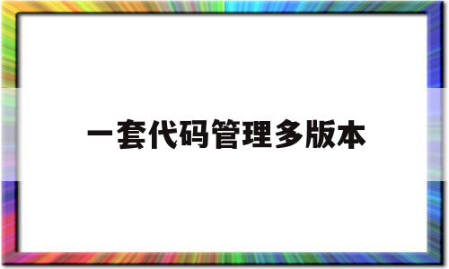 一套代码管理多版本(代码版本控制工具都有哪些)