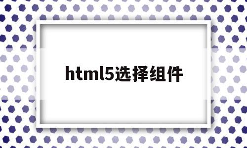 html5选择组件(html5 web组件)