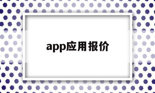 app应用报价(手机报价应用)