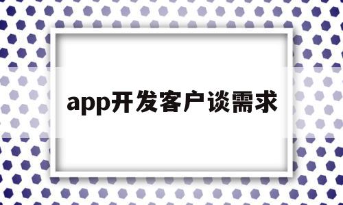 app开发客户谈需求(app开发需求文档样板)