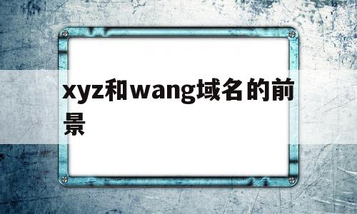 xyz和wang域名的前景(xyz域名和com的域名的区别)