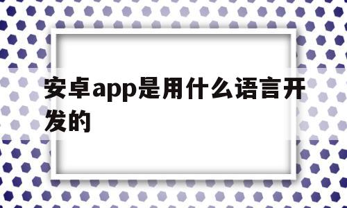 安卓app是用什么语言开发的(安卓app是用什么语言开发的软件),安卓app是用什么语言开发的(安卓app是用什么语言开发的软件),安卓app是用什么语言开发的,源码,APP,浏览器,第1张