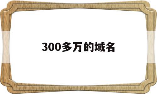 300多万的域名(域名最高可以卖多少钱)