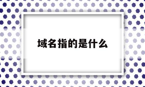 域名指的是什么(域名指的是什么名字)