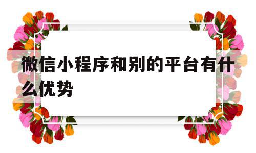 微信小程序和别的平台有什么优势的简单介绍,微信小程序和别的平台有什么优势的简单介绍,微信小程序和别的平台有什么优势,信息,百度,微信,第1张