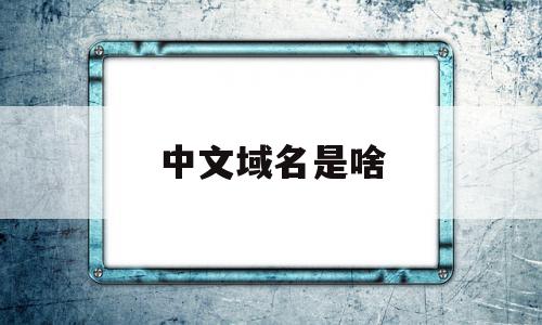 中文域名是啥(中文域名是什么),中文域名是啥(中文域名是什么),中文域名是啥,信息,虚拟主机,二级域名,第1张