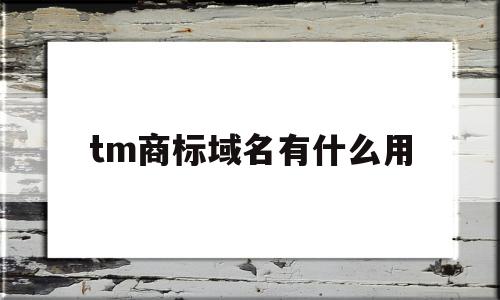 包含tm商标域名有什么用的词条