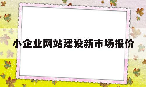 小企业网站建设新市场报价(小企业建立网站最经济的方式)