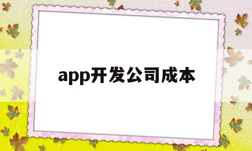 app开发公司成本(app开发公司成本分析),app开发公司成本(app开发公司成本分析),app开发公司成本,微信,APP,科技,第1张
