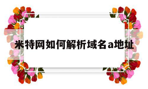米特网如何解析域名a地址(米特网如何解析域名a地址和b地址),米特网如何解析域名a地址(米特网如何解析域名a地址和b地址),米特网如何解析域名a地址,信息,百度,账号,第1张
