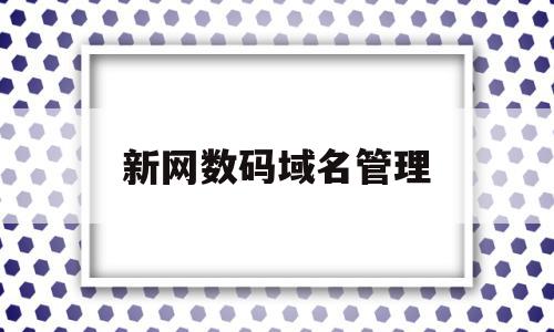 新网数码域名管理(新网数码域名管理办法),新网数码域名管理(新网数码域名管理办法),新网数码域名管理,信息,html,免费,第1张