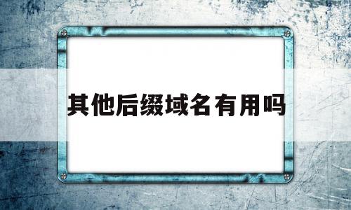 其他后缀域名有用吗(什么后缀的域名有价值)