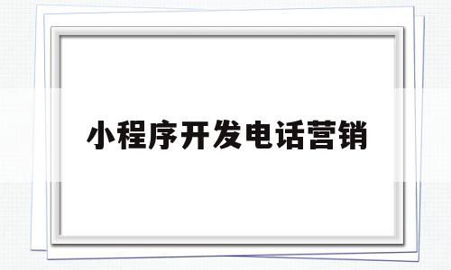 小程序开发电话营销(小程序电话销售技巧和话术)