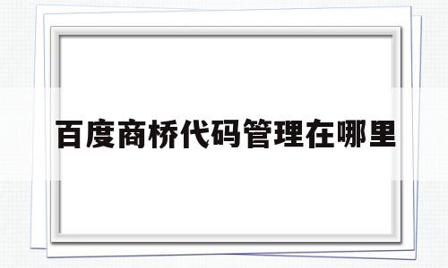 百度商桥代码管理在哪里(百度商桥手机版站点设置是什么)