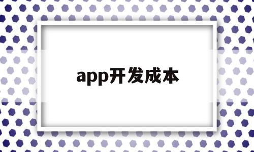 app开发成本(app开发成本预算表)