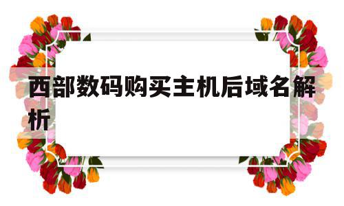 西部数码购买主机后域名解析(西部数码的域名怎么解析到阿里云),西部数码购买主机后域名解析(西部数码的域名怎么解析到阿里云),西部数码购买主机后域名解析,虚拟主机,域名怎么,西部数码域名,第1张