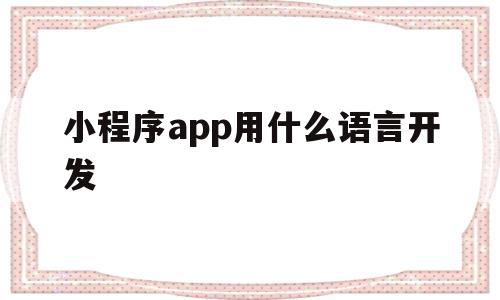 小程序app用什么语言开发(小程序app用什么语言开发好),小程序app用什么语言开发(小程序app用什么语言开发好),小程序app用什么语言开发,信息,微信,APP,第1张
