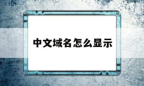 中文域名怎么显示(中文域名怎么显示英文)